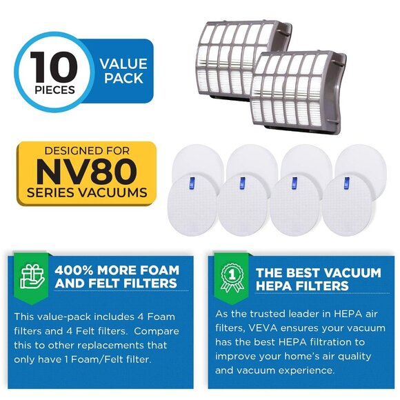 VEVA Complete Premium Vacuum Filter Set, 10 Pieces NEW - Picture 5 of 6